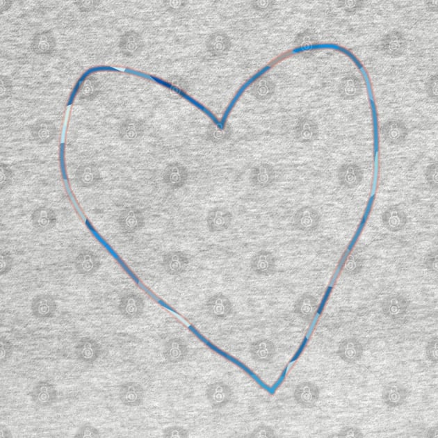 Aqua Blue Heart Minimal Line by ellenhenryart